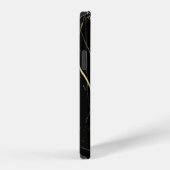 Cooler trendiger schwarzer Marmor iPhone Hülle (Rechte Seite)