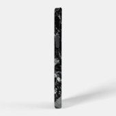 Cooler trendiger schwarzer Marmor iPhone Hülle (Rechte Seite)
