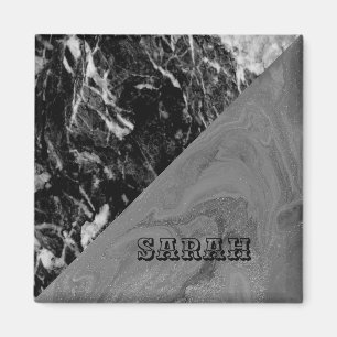 Cooler trendiger schwarzer Marmor Magnet