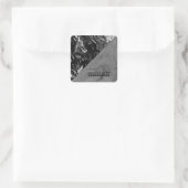 Cooler trendiger schwarzer Marmor Quadratischer Aufkleber (Tasche)