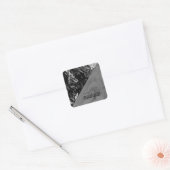 Cooler trendiger schwarzer Marmor Quadratischer Aufkleber (Umschlag)