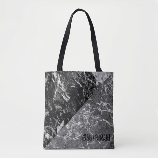 Cooler trendiger schwarzer Marmor Tasche (Vorderseite)