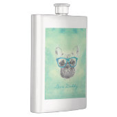 Cooler, trendiger, Vintager Bulldog-Welpe Flachmann (Rechts)