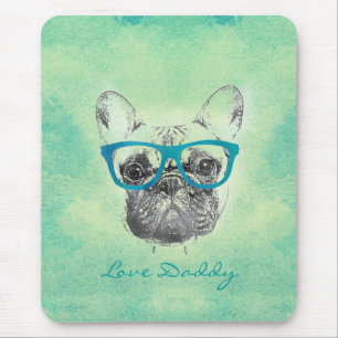 Cooler, trendiger, Vintager Bulldog-Welpe Mousepad