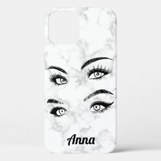 Cooler, trendiger weißer Marmor, Augen Case-Mate iPhone Hülle (Rückseite)