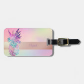 Cooler Trendstreifen, Ananas, holografisch Gepäckanhänger (Vorderseite horizontal)