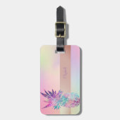 Cooler Trendstreifen, Ananas, holografisch Gepäckanhänger (Vorderseite vertikal)