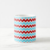 Cooler Trendy aquamariner Türkis-rote Zickzack Kaffeetasse (Mittel)