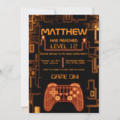 Cooler trendy Boy Console Controller Gamer Geburts Einladung (Vorderseite)