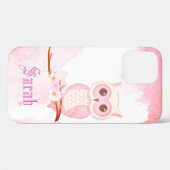Cooler, trendy Pink Owl Case-Mate iPhone Case (Rückseite (Horizontal))
