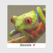 Cooler Tropenfrosch Bereit zum Foto Aufkleber (Blatt)
