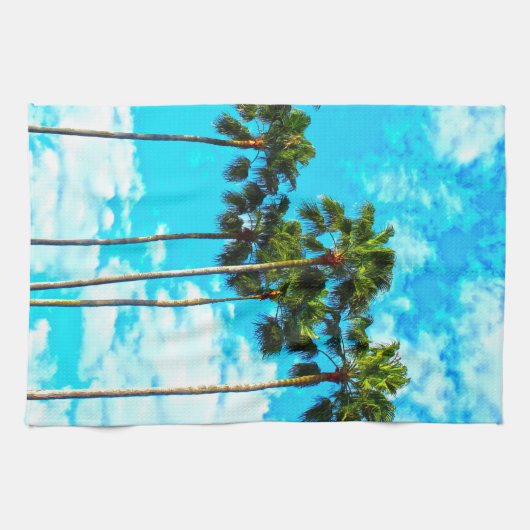 Cooler tropischer Palme-blauer Himmel Küchentuch (Horizontal)