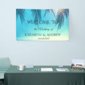 Cooler tropischer Strand, Palm Blue Wedding Banner (Messeveranstaltung)