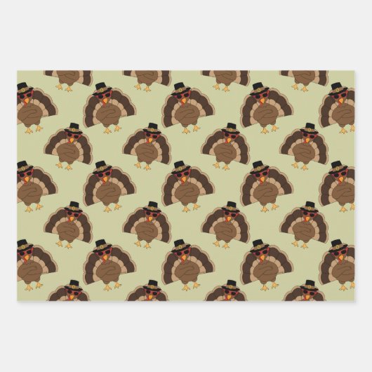 Cooler türkischer Erntedank mit braunem, grünem Mu Geschenkpapier Set (Vorderseite 2)