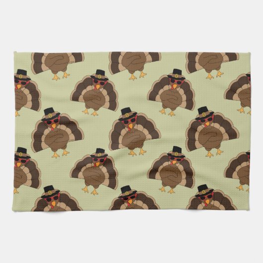 Cooler türkischer Erntedank mit braunem, grünem Mu Geschirrtuch (Horizontal)