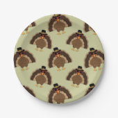 Cooler türkischer Erntedank mit braunem, grünem Mu Pappteller (Vorderseite)