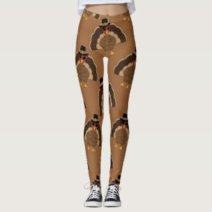 Cooler türkischer Erntedank mit braunem Muster Leggings