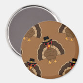 Cooler türkischer Erntedank mit braunem Muster Magnet (Vorderseite/Rückseite)