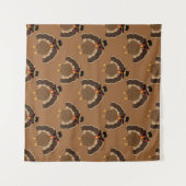 Cooler türkischer Erntedank mit braunem Muster Wandteppich (Vorderseite (Horizontal))