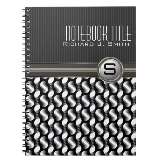 Cooler Typ Abstraktes Schwarz-weißes Notebook Notizblock (Vorderseite)