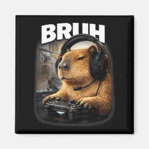 Cooler Typ Capybara Gamer Grafik lustige Videospie Magnet