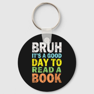 Cooler Typ, der ein Buch liest, Bücherliebhaber, B Schlüsselanhänger