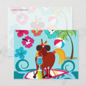 Cooler Typ für Pferde Sommerspass Beach Party Einladungspostkarte (Vorne/Hinten)