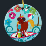 Cooler Typ für Pferde Sommerspass Beach Party Keramik Ornament<br><div class="desc">Cooler Typ für Pferde Sommerspass Beach Party 

 "pferd" "beach Party" "sommerspass" "tiere" "lustig" "cool" "strand" "surfing" "surfer" "sunglasses" "surfboard" "beach ball" "palm tree" "Blume" "drink"</div>