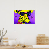 Cooler Typ Giraffe in Sonnenbrille. bearbeitbar Poster (Küche)