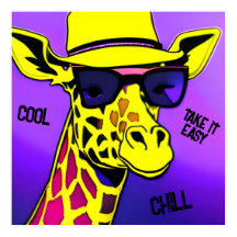 Cooler Typ Giraffe in Sonnenbrille. bearbeitbar