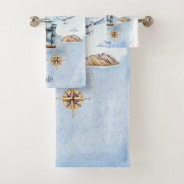 Cooler Typ im Ozean individuell anpassbar Badhandtuch Set