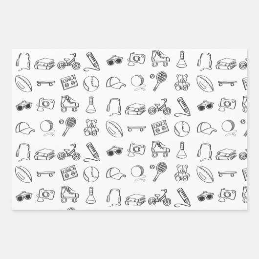 Cooler Typ Kinder Farbbuch Geschenkartikel Wrap Geschenkpapier Set (Vorderseite 3)