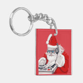 Cooler Typ Old Skool Achtzig WeihnachtsdJ Schlüsselanhänger (Vorderseite links)