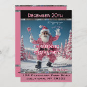 Cooler Typ Pink Sunny Weihnachten Party Einladung (Vorne/Hinten)