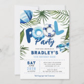 Cooler Typ Pool Party Junge Geburtstag Einladung (Vorderseite)
