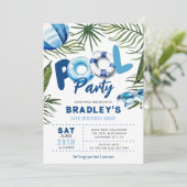 Cooler Typ Pool Party Junge Geburtstag Einladung (Stehend Vorderseite)