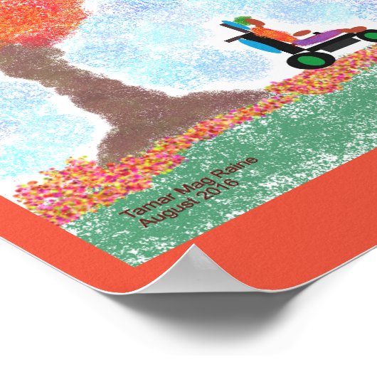 Cooler Typ Rolling in Herbstleavesposter Poster (Ecke)