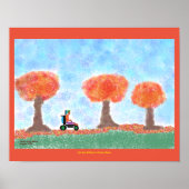 Cooler Typ Rolling in Herbstleavesposter Poster (Vorne)