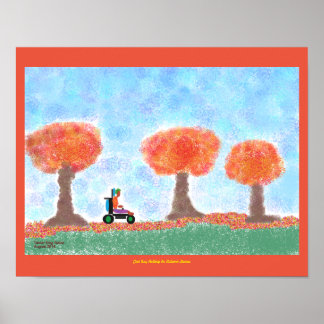 Cooler Typ Rolling in Herbstleavesposter Poster