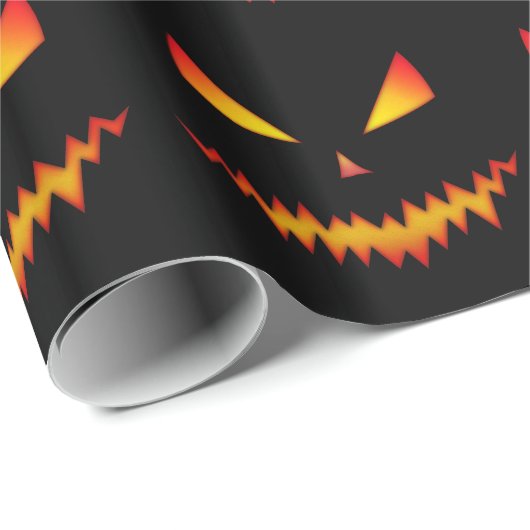 Cooler und beängstigender Jack O'Lantern Geschenkpapier (Rolleneckpunkt)