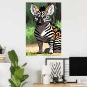 Cooler und bezaubernder Hybrid Hyena Zebra | Art d Poster (Heimbüro)