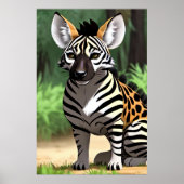 Cooler und bezaubernder Hybrid Hyena Zebra | Art d Poster (Vorne)