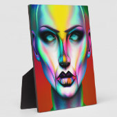 Cooler und cremefarbener Androgynroboter Fotoplatte (Seite)