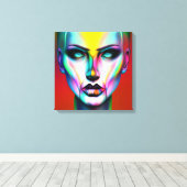 Cooler und cremefarbener Androgynroboter Leinwanddruck (Insitu (Holzboden))