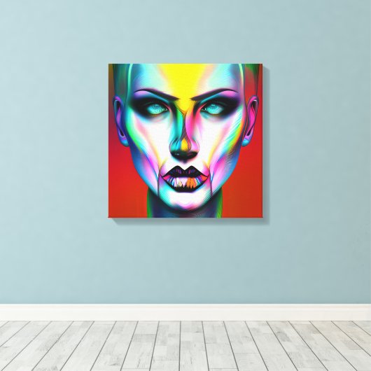 Cooler und cremefarbener Androgynroboter Leinwanddruck (Insitu (Holzboden))