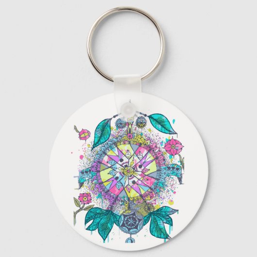 Cooler und farbenfroher Träumer Schlüsselanhänger (Vorderseite)