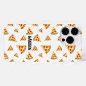 Cooler und lustiger Pizzaschnitt Individuelle Name iPhone Hülle (Rückseite (Horizontal))