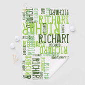 cooler und moderner Kalkgrün, Typografie Golfhandtuch (Insitu)