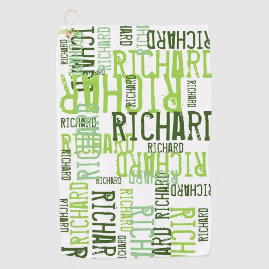 cooler und moderner Kalkgrün, Typografie Golfhandtuch (Vorderseite)