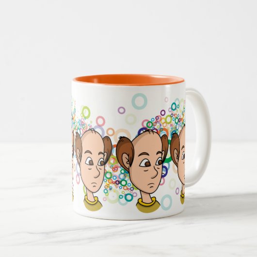 Cooler und Niedlicher Bald Typ: Witziger Charakter Zweifarbige Tasse (VorderseiteRechts)